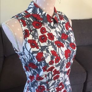 Brooks Brothers Red Fleece Floral Dress Sz 4